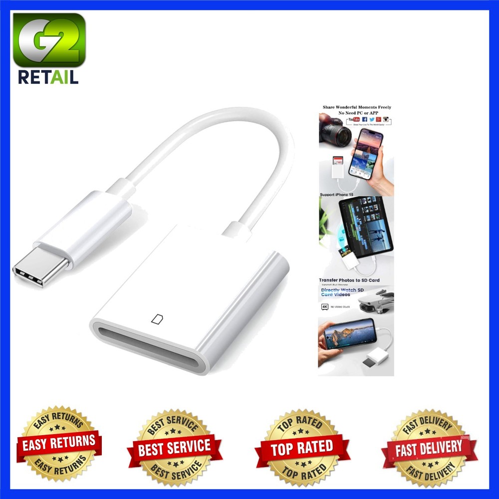 Apple USB-C to SD Card Camera Reader for iPhone 17/16/ 15, MacBook Pro/Air, iPad