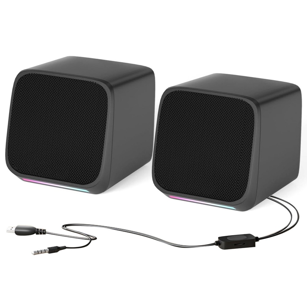 For Laptop 1 Pair USB Powered Computer Speakers with Easy Volume Control