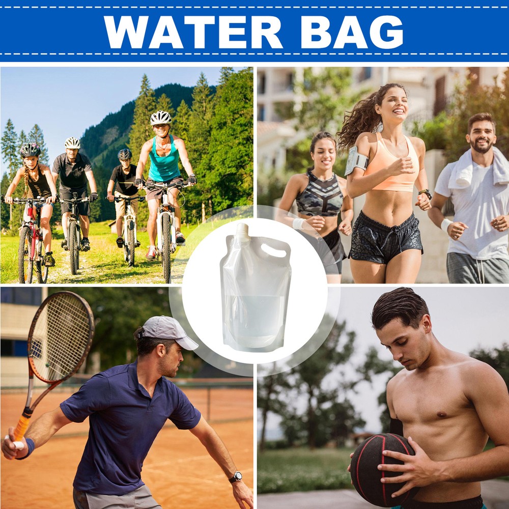 2PCS 2L Foldable Collapsible Water Container Camping Water Storage Jug
