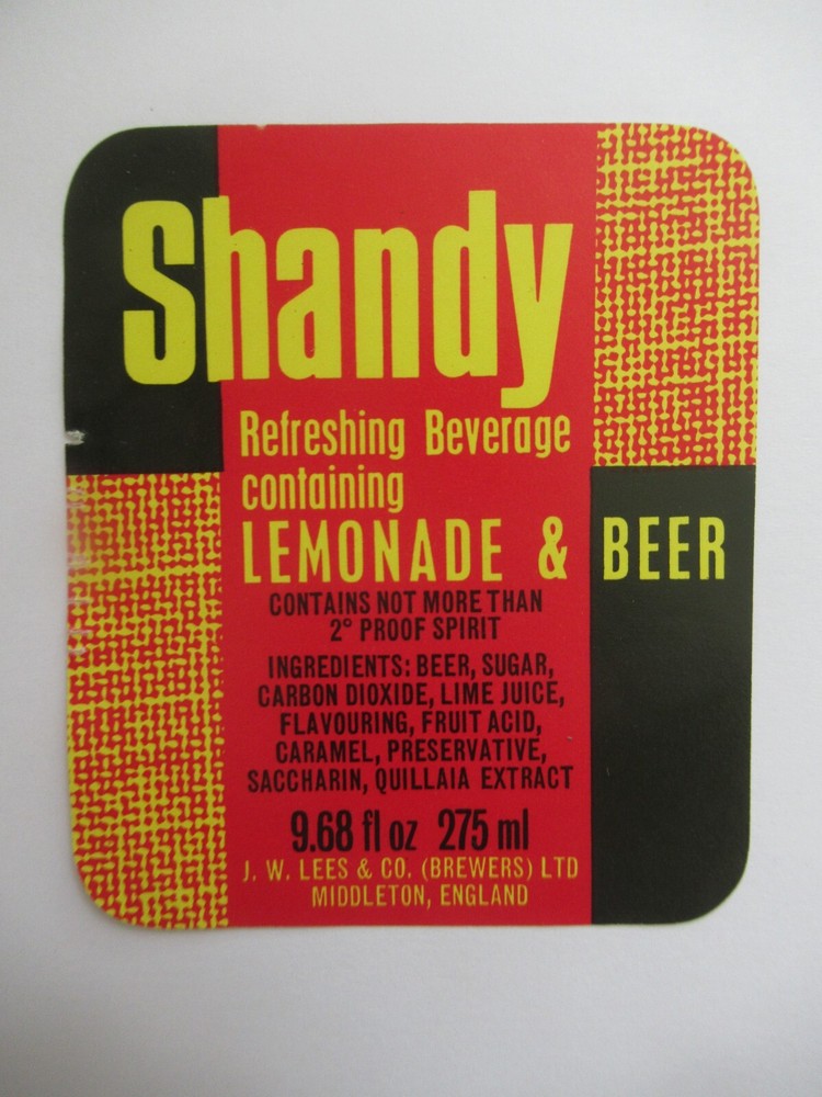 Old Beer Label - Lee's Brewery - SHANDY - 1990s