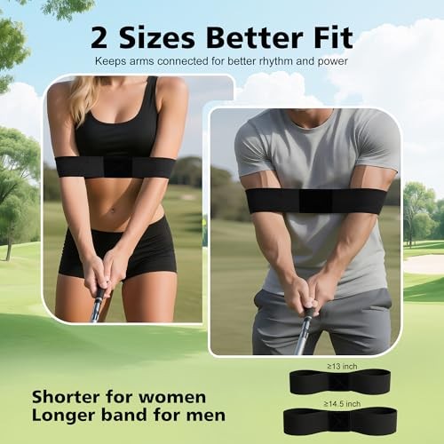 2 Pack Golf Swing Training Aid Swing Correcting Arm Band for Muscle Memory &