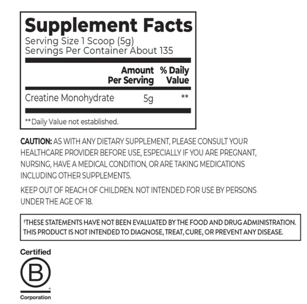 ORGAIN, Micronized Creatine Monohydrate, Unflavored, 1.48 lbs