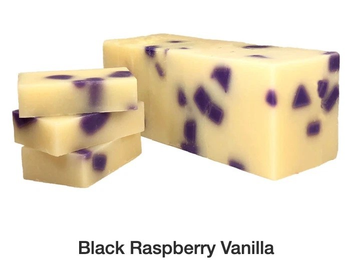 HANDMADE SOAP BARS X5 BLACK RASPBERRY & VANILLA ~Sealed Pkg ~NEXT DAY FAST SHIP!