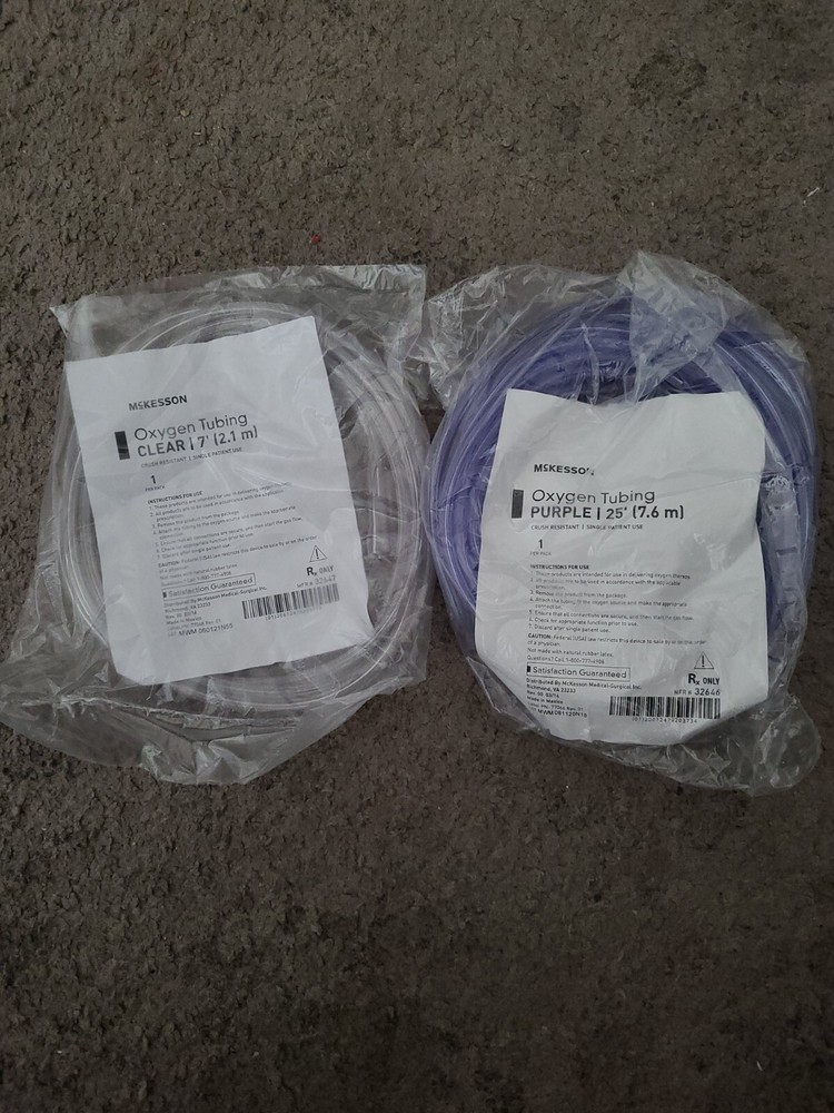 2 Mckesson Oxygen Tubings 7ft & 25ft