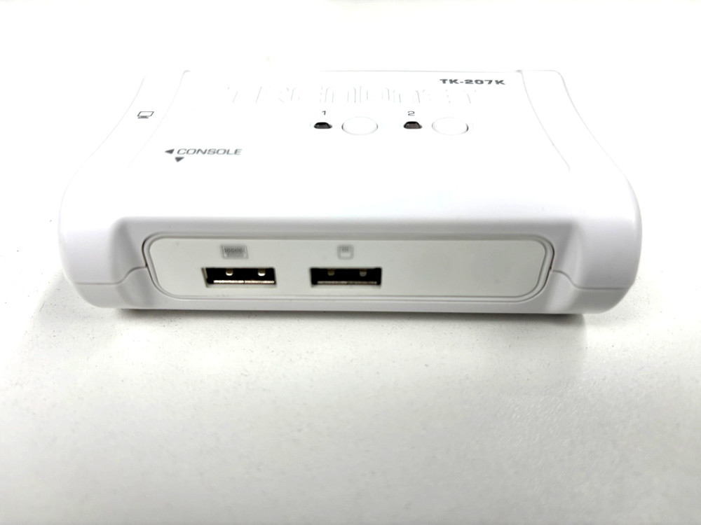 TRENDnet TK-207K 2-Port USB White KVM Switch + Cables