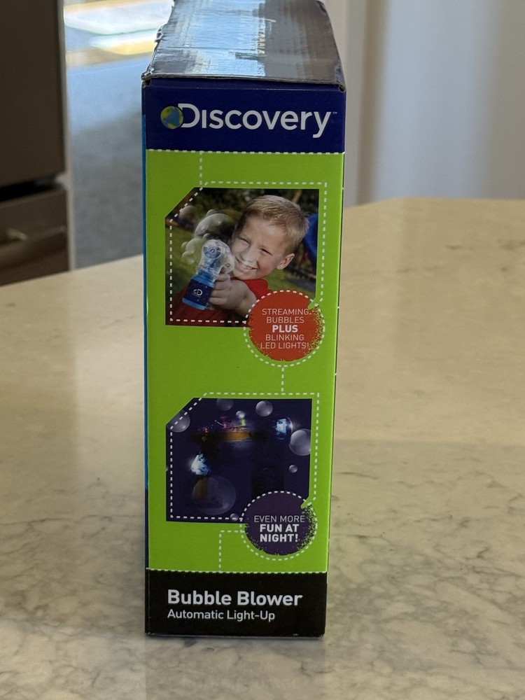 Discovery Kids Automatic Light Up Bubble Blower, Green, NEW