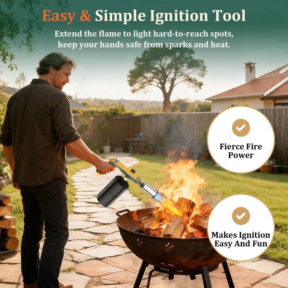 TONYFUL Powerful Propane Torch, Kitchen Cooking Torch, Culinary Torch Campfir...