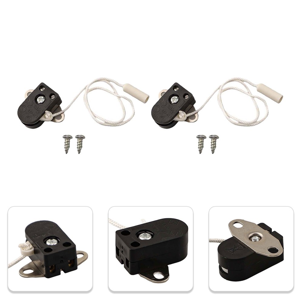 2PCS Pull Switch with Cord for Lighting Control 2A 250V Compact Design