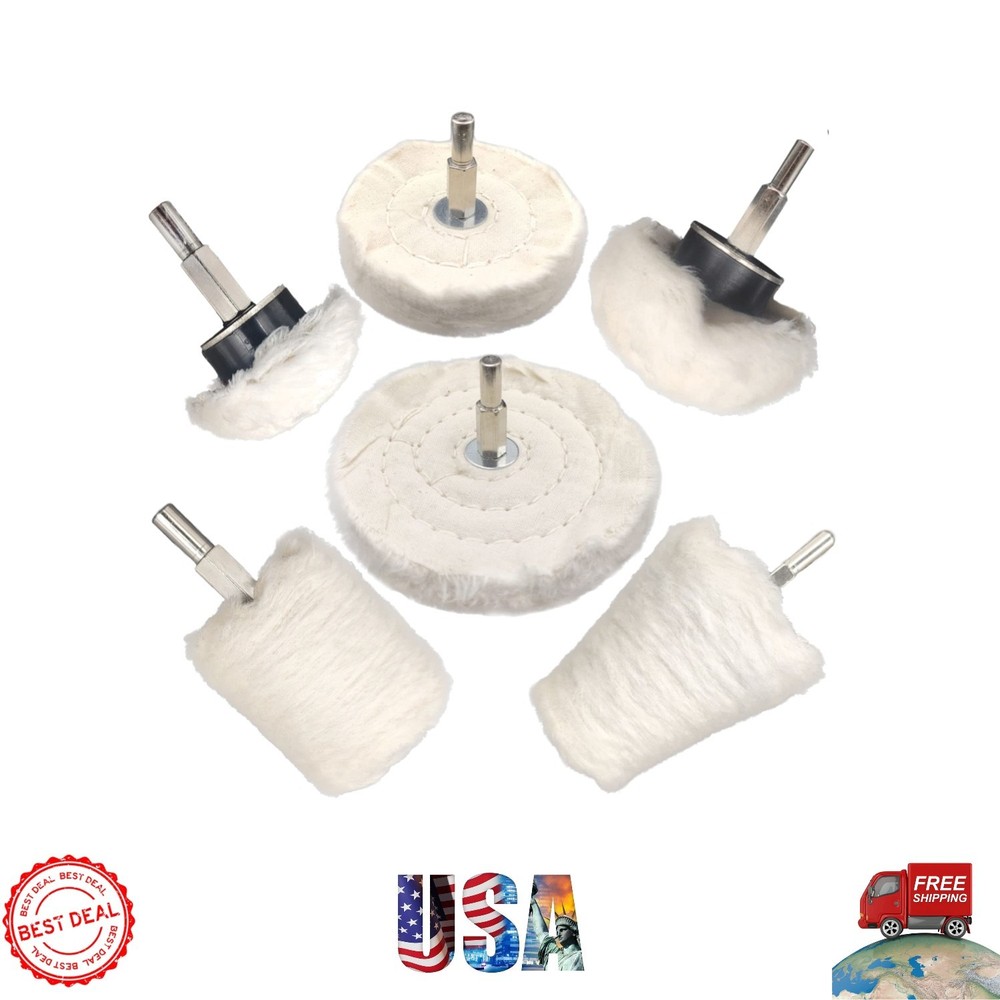 Professional 6-Pack Buffing Wheels - Super Fine Grit Cotton for All Materials