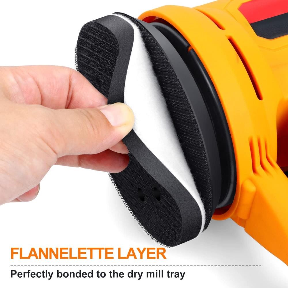 Cushion Buffer Pad Density Backing Hook Soft Sponge 8Holes Loop Interface 5" ∧ ╏