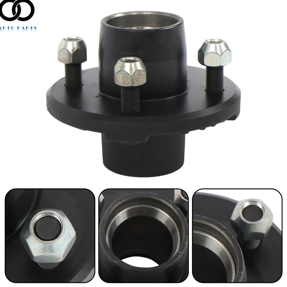 Pair of 4 Bolt on 4" Trailer Hub &1-1/16" Straight Square Shaft Spindle Assembly