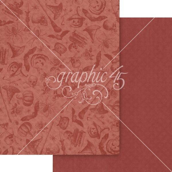 GRAPHIC 45 "GHOSTLY GREETINGS" 8.5 x 11 IN PATTERNS & SOLIDS PACK