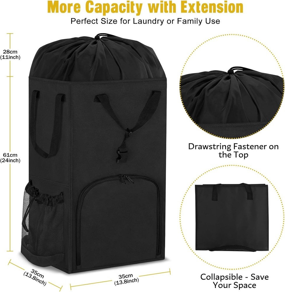 110L Backpack Laundry Bag, Laundry Backpack Heavy Duty with Shoulder Straps