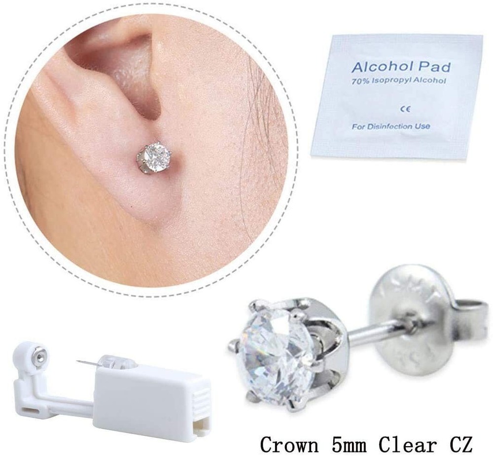 Compact Ear Piercing Gun Set - 2 Kits with No Pain Experience & Accessories