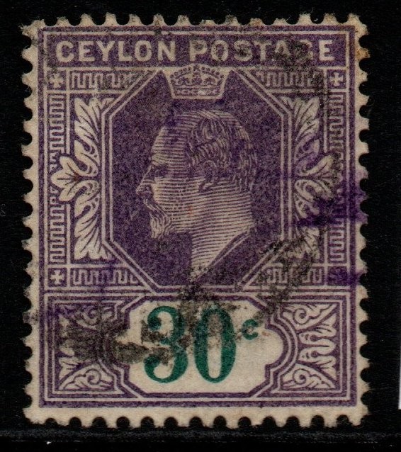 CEYLON SG273 1903 30c DULL VIOLET & GREEN USED