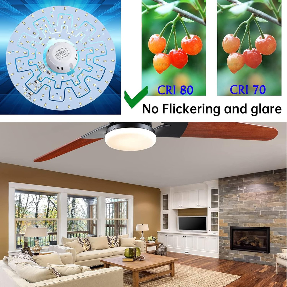 OLYMSTAR 12W LED Ceiling Fan Light Kit Replacement Panel for Flush Mount, Retrof