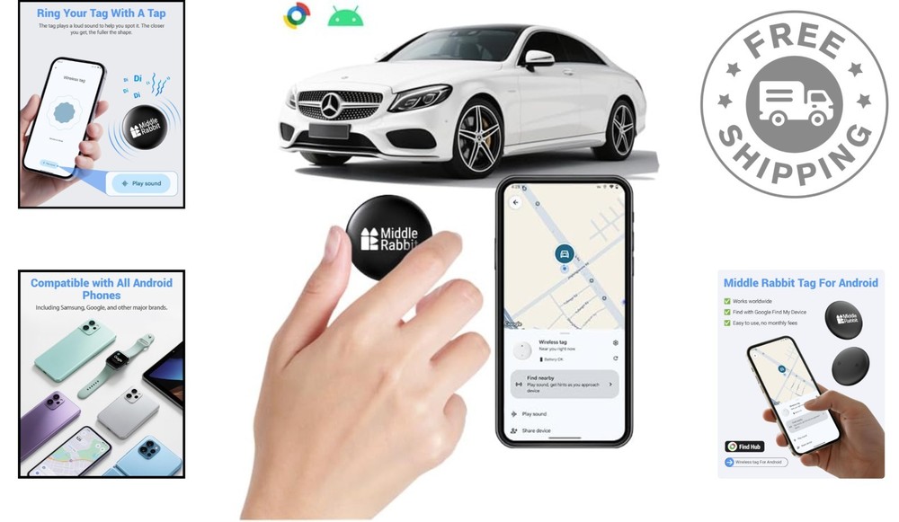 Compact Android GPS Tracker with Google Find Hub Compatibility - Track Anywhere