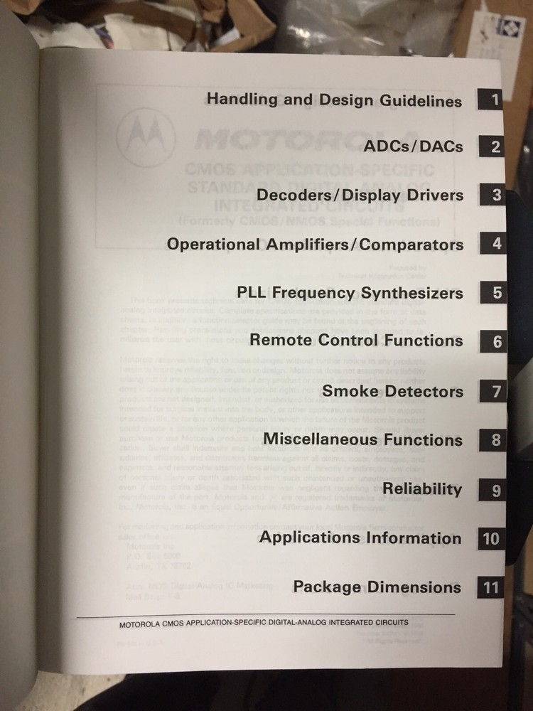 Data Book = Motorola Semiconductor 11 Volume Library Set 1988 ~ 1993 = Lot