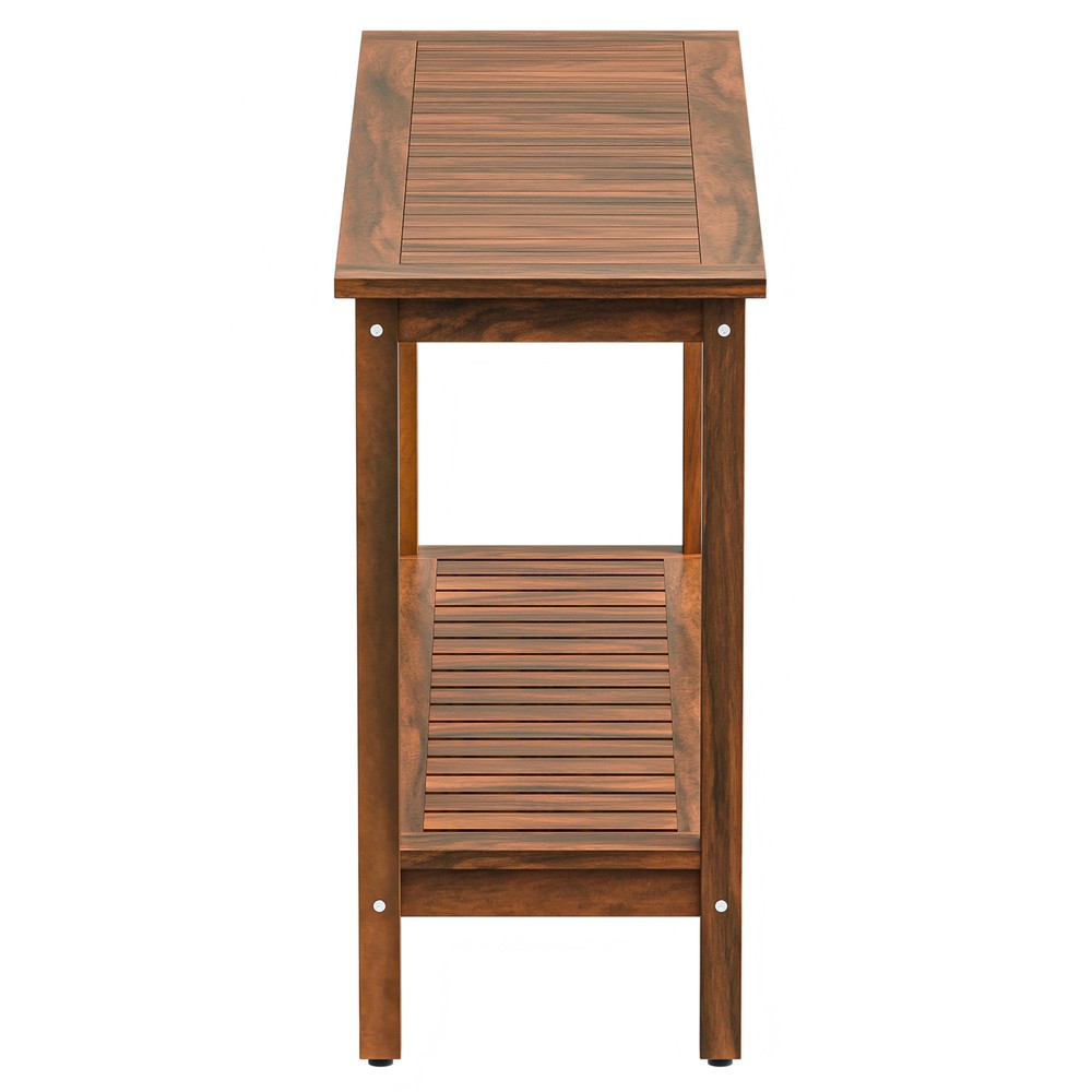 2-Shelf Console Table 48" Patio Side Accent Table Multifunctional w/Foot Sliders