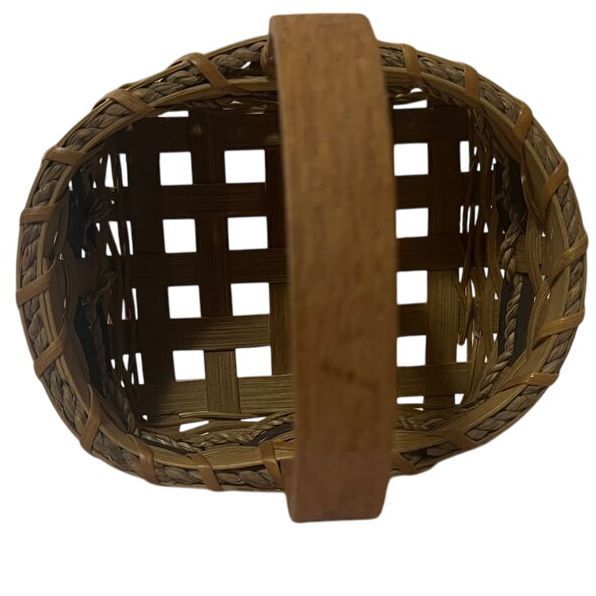 Handwoven Wicker Basket Small Cottage Decorative Storage Container w/ Handle