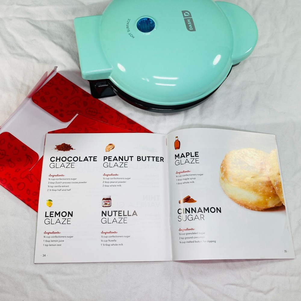 DASH Mini Donut Maker Machine w/ Non-stick Surface, Makes 7 Doughnuts - Aqua