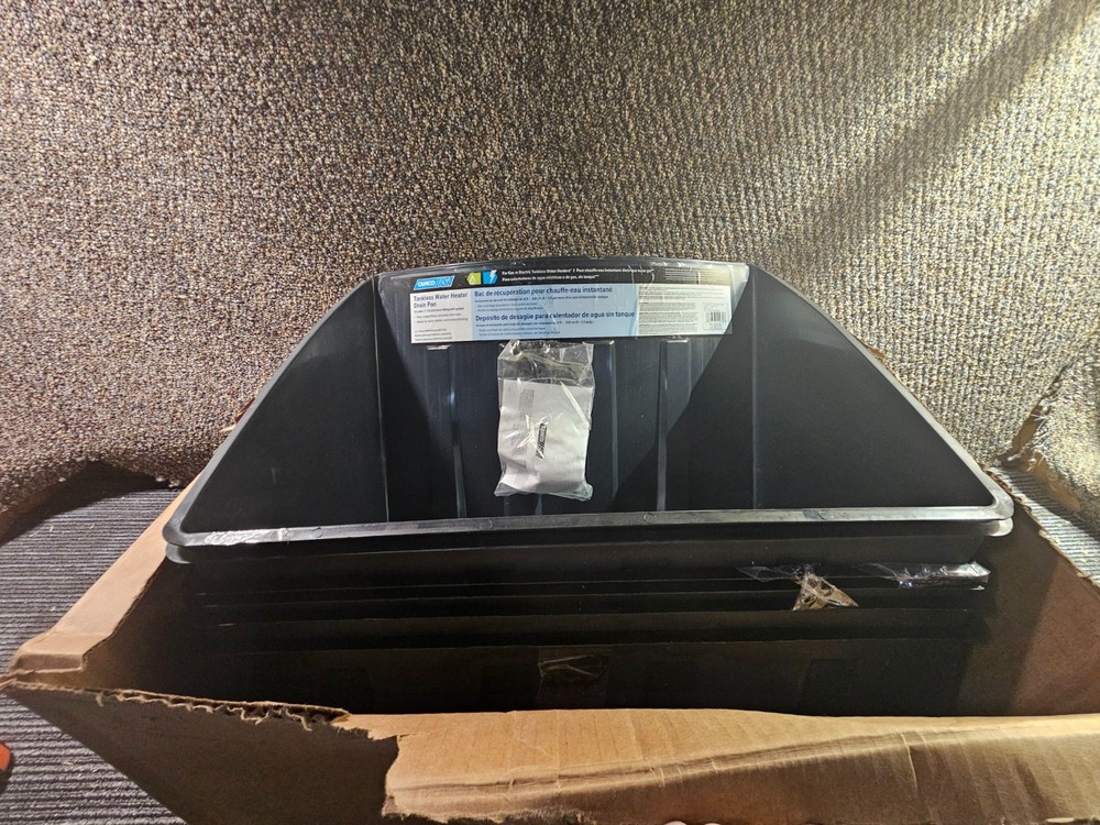 (QTY 6) CAMCO 11470 Tankless Water Heater Drain Pan Plastic W/PVC Fittings