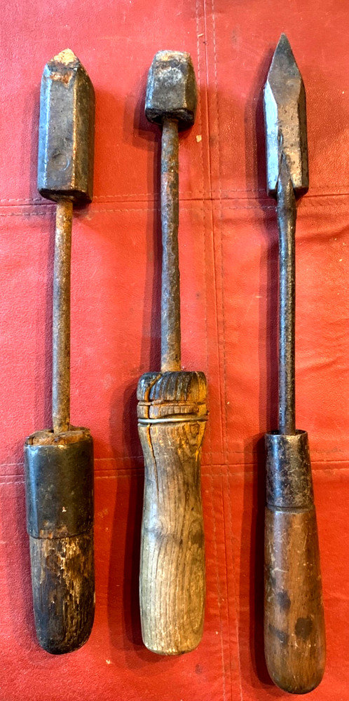 Copper Head Soldering Irons Vintage, Quantity three, Workshop Decorating