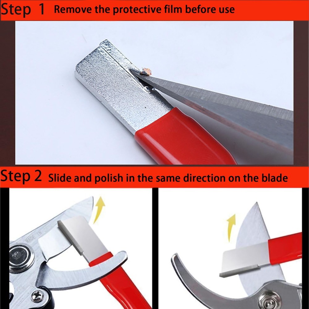 3 Pcs Garden Tool Blade Sharpener, Pocket Sharpener Orange+Black+Red