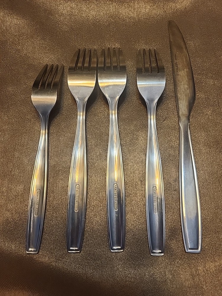Stainless China Flatware Lot Of 5 Pieces