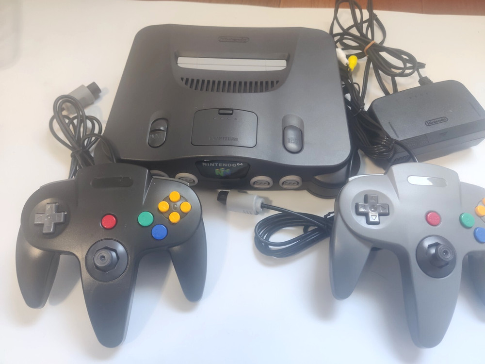 Nintendo 64 N64 Console Bundle with 2 New Controllers – Tested & Cleaned