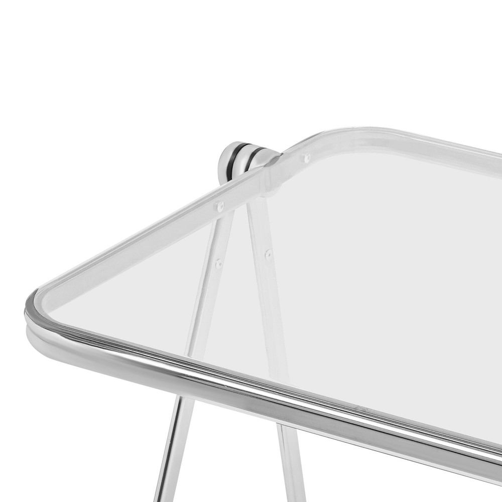 Clear Folding Table - Portable Home Office Desk & Indoor Side Table