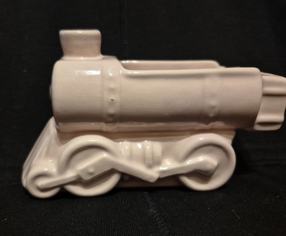Haeger Soft Pink Ceramic Glazed Train Planter with tag