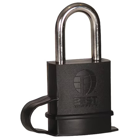 Best 21B772lwc Keyed Padlock, Coreless, Long Shackle, Rectangular Brass Body,