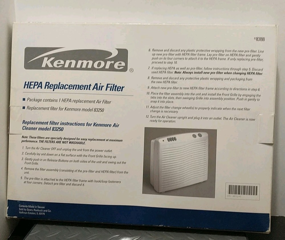 Kenmore HEPA Replacement Air Filter Model 83250