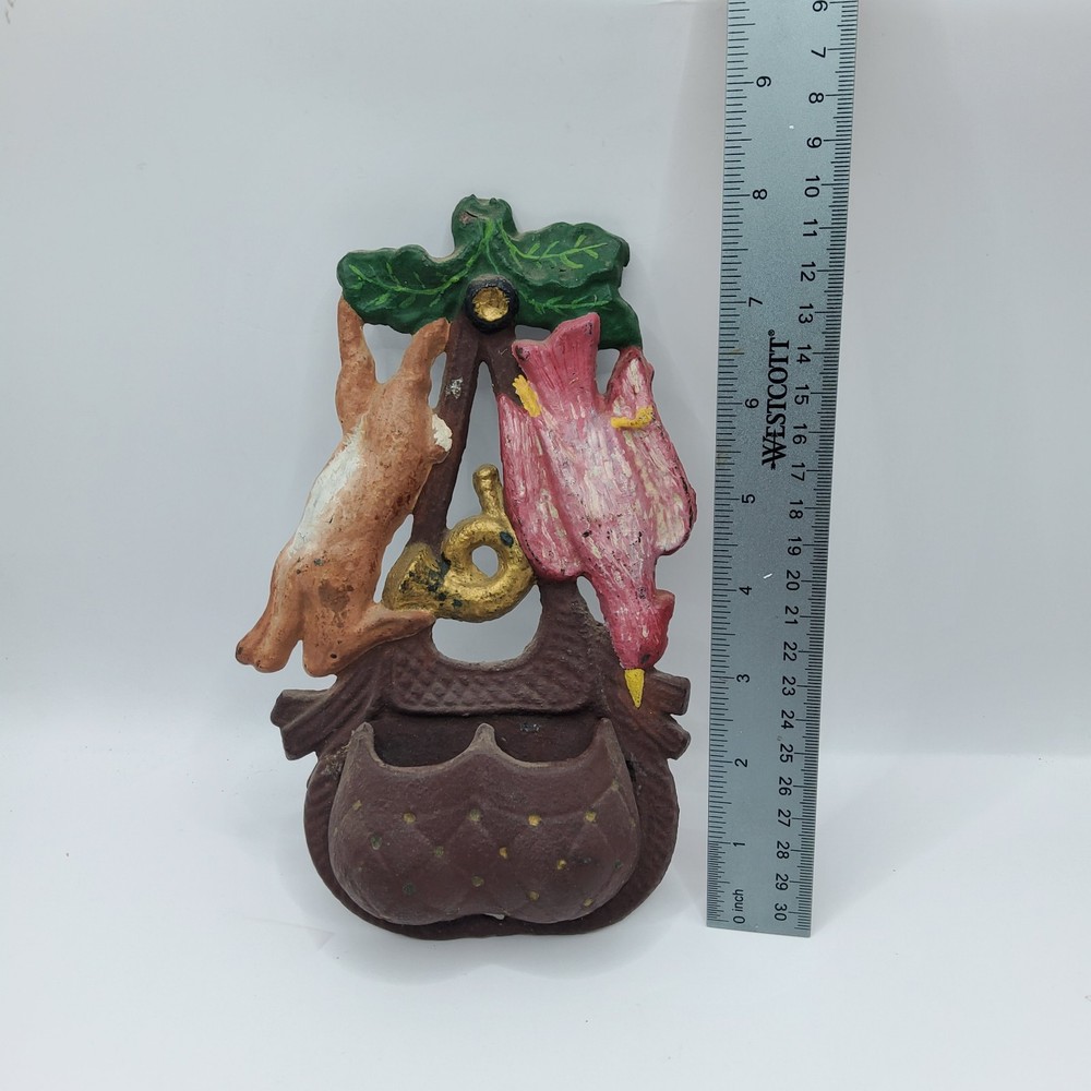 Antique Cast Iron Rabbit And Duck Match Holder