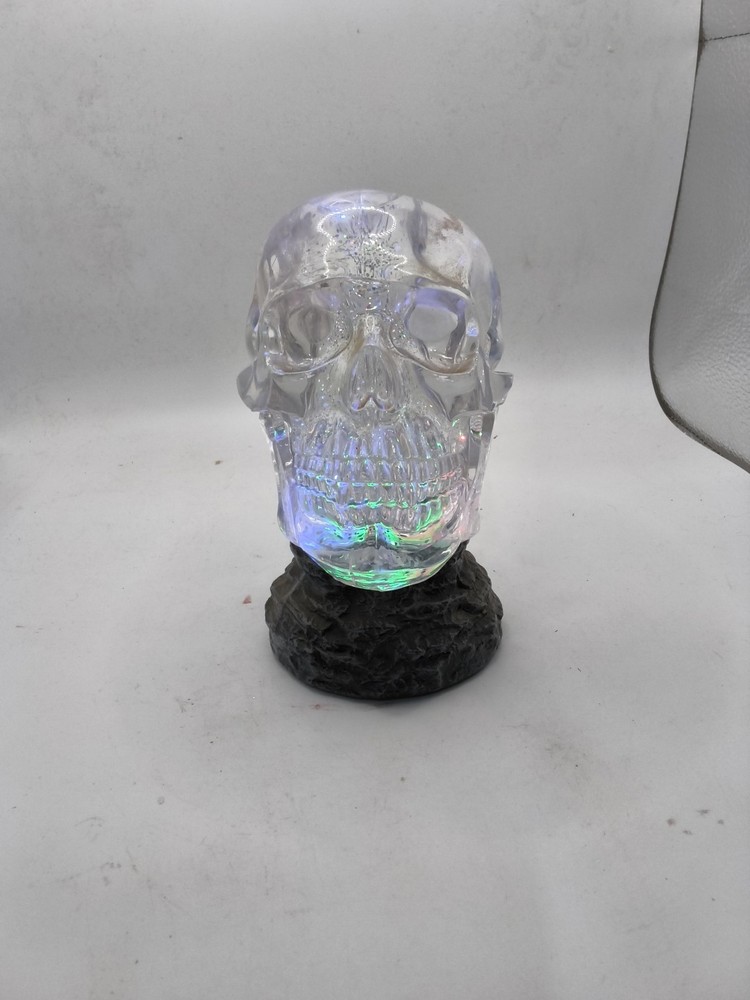 Halloween Crystal Skull LED Glitter Snow Globe W/Automatic Glitter Shaking
