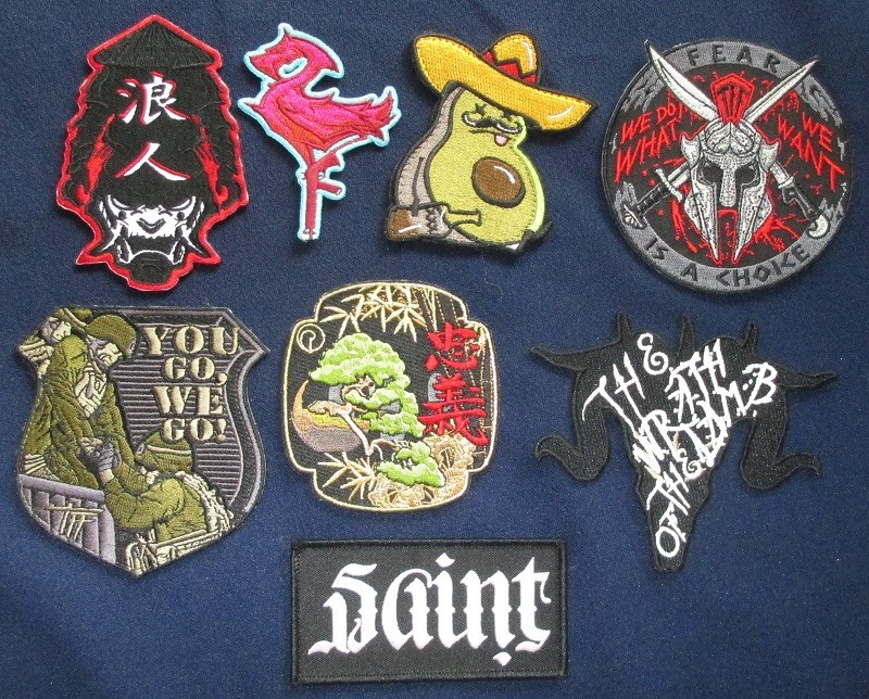 8 ASSORTED EDC MORALE PATCHES EMBROIDERED HOOK & LOOP