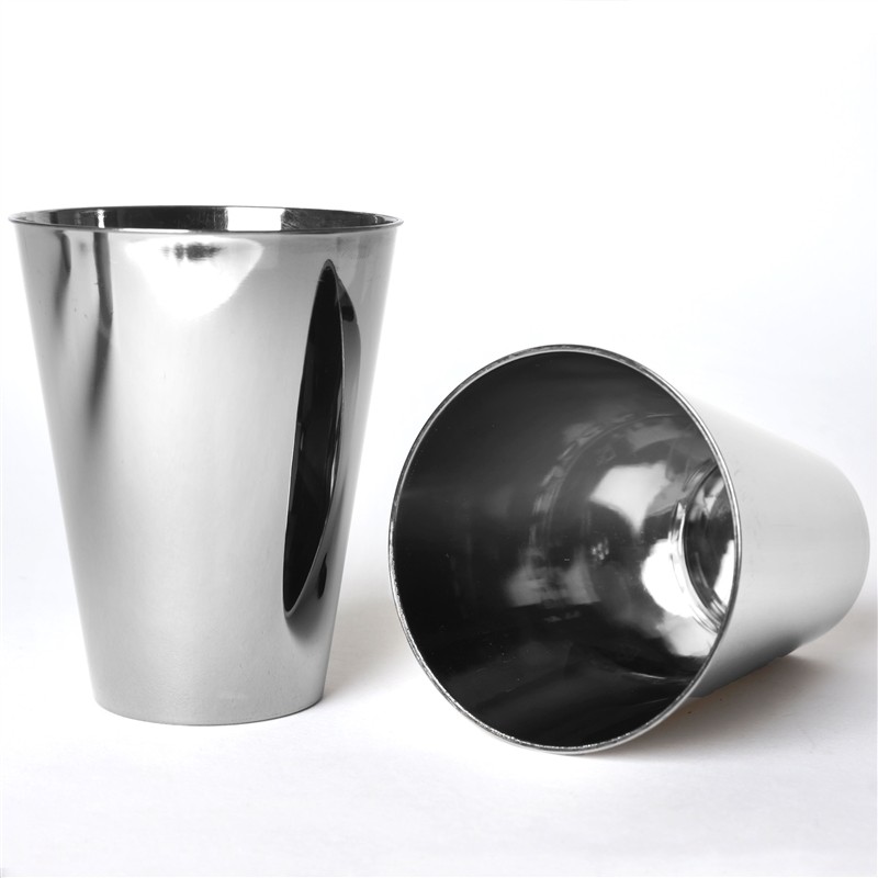 Plastic SILVER WINE GLASSES CUPS Disposable TABLEWARE Party Light Gray Catering