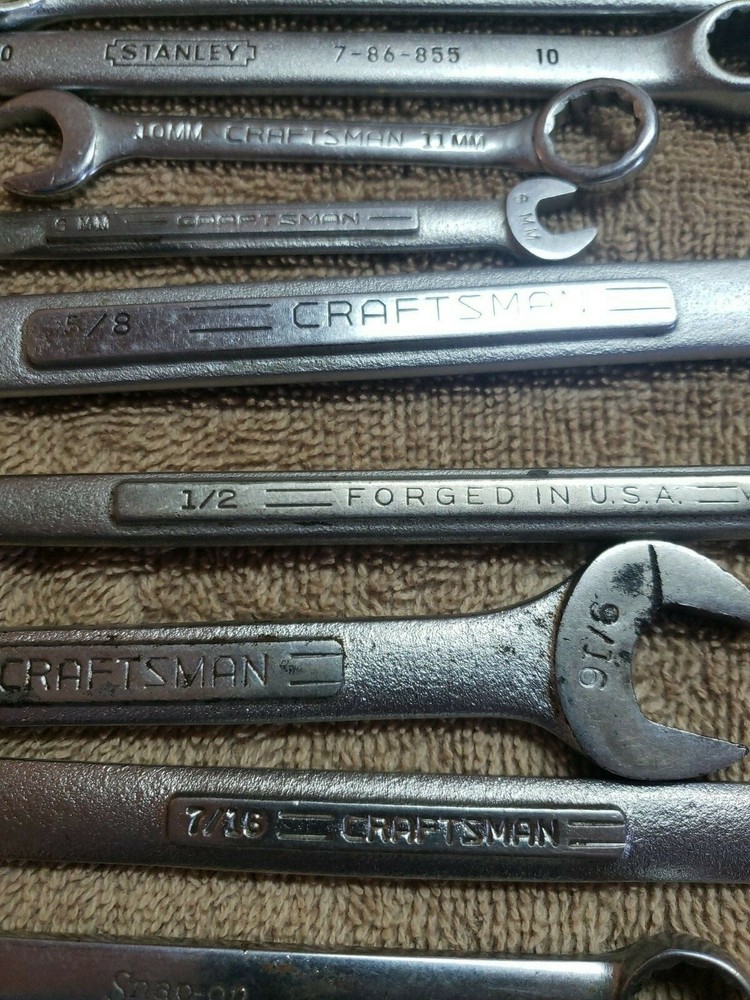 14 Craftsman-Proto,Snap-on & Misc Wrenches Different sizes opened end & combina