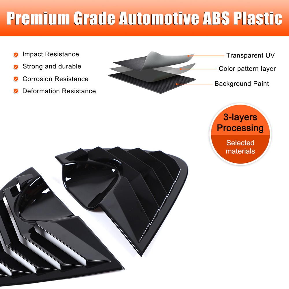 ABS Glossy Black Rear Triangular Louver Trim Panel For Seat Leon 2008-2012