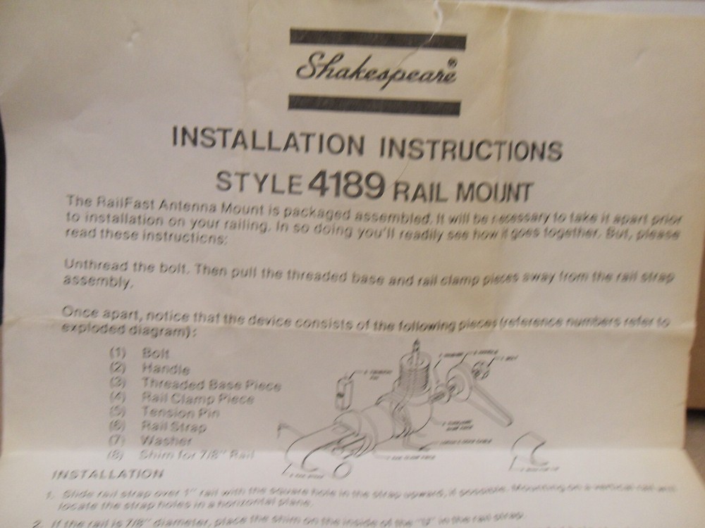 Shakespeare 4189 Nylon Antenna Rail Mount