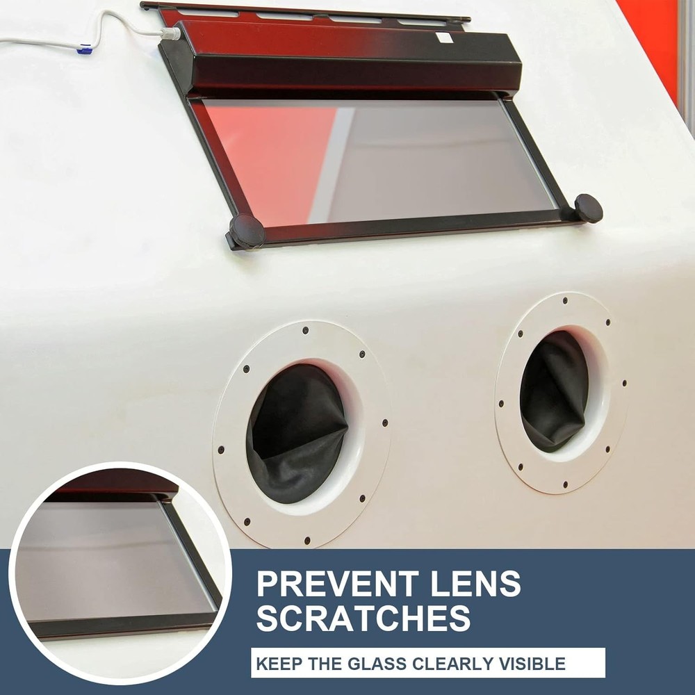Versatile Sandblast Cabinet Lens Protector - 6 Pack, 23x11in Polyester Film