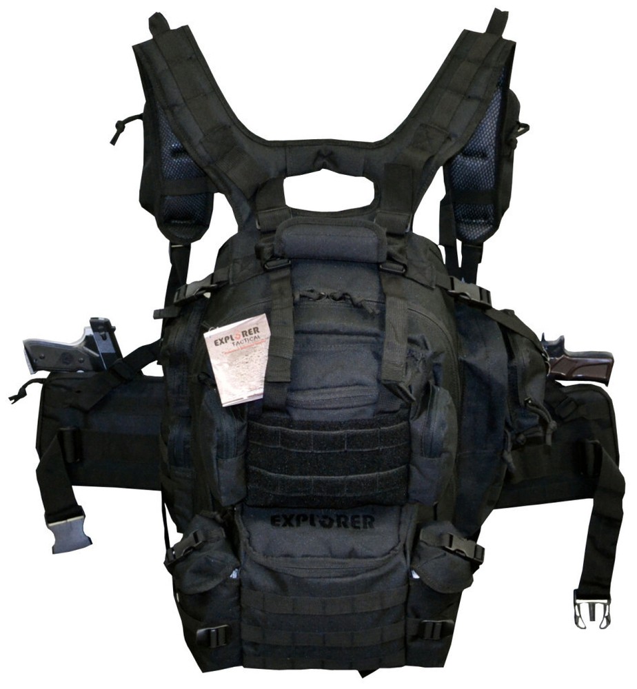 Explorer Black Concealment Backpack with Molle Webbing Hydration Ready