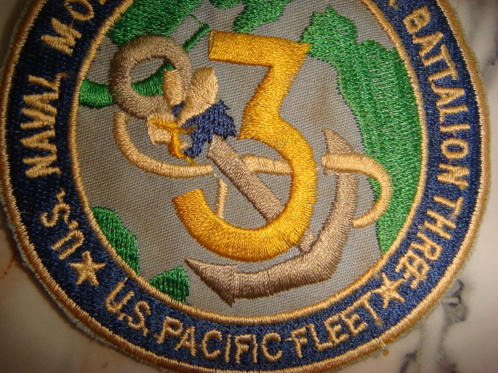US NAVAL MOBILE CONSTRUCTION BN 3 PACIFIC FLEET, VIETNAM WAR PATCH
