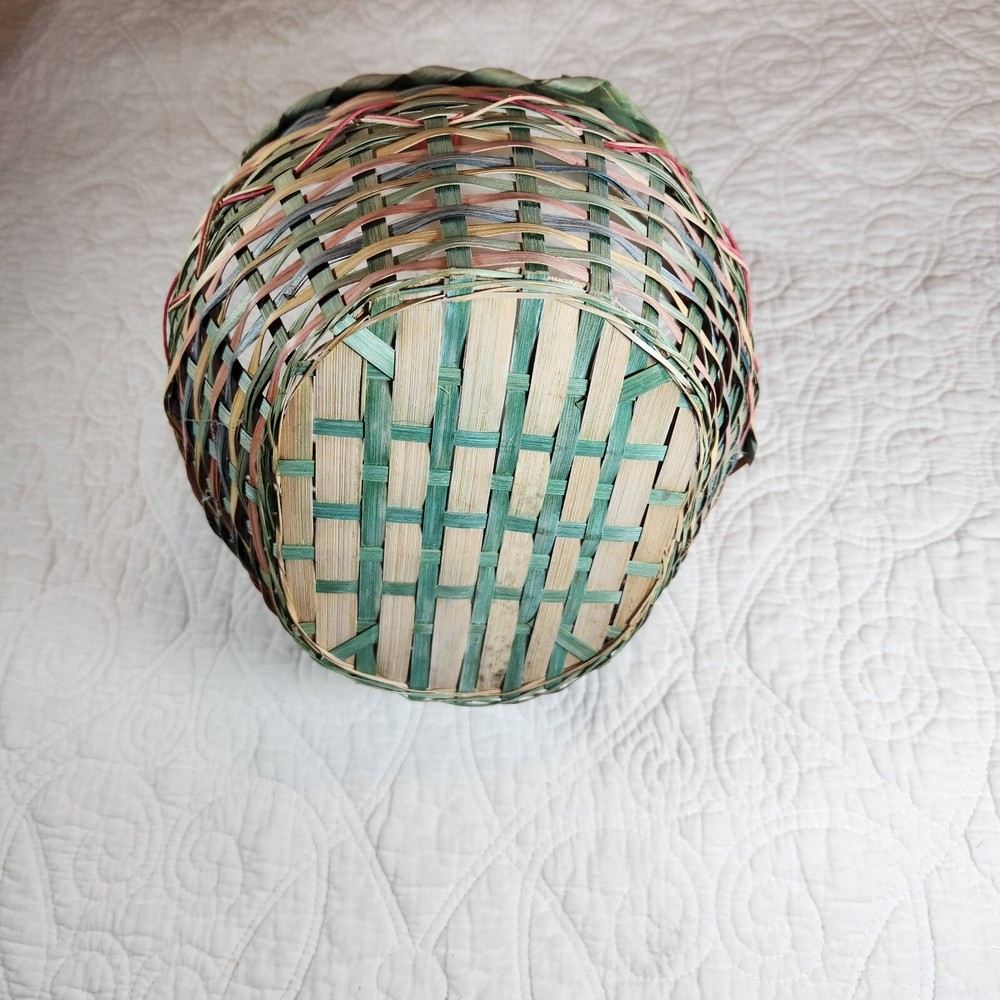 Vintage Pastel Wicker Garden Easter Egg Basket
