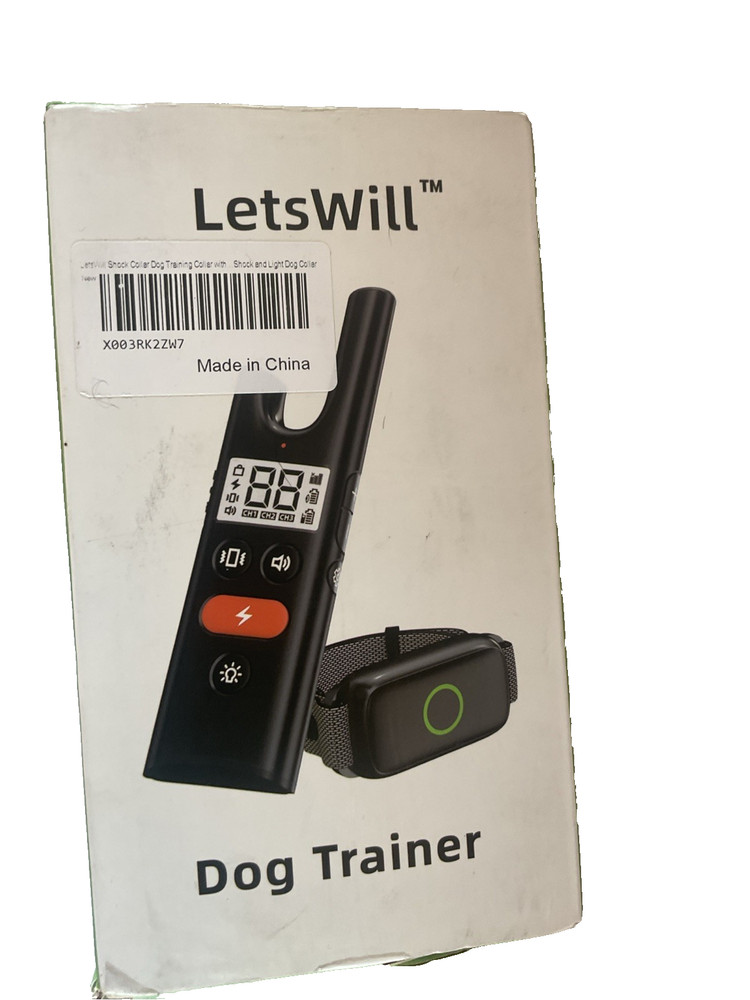 LetsWill Dog Training Collar Remote LCD Vibration Adjustable Medium