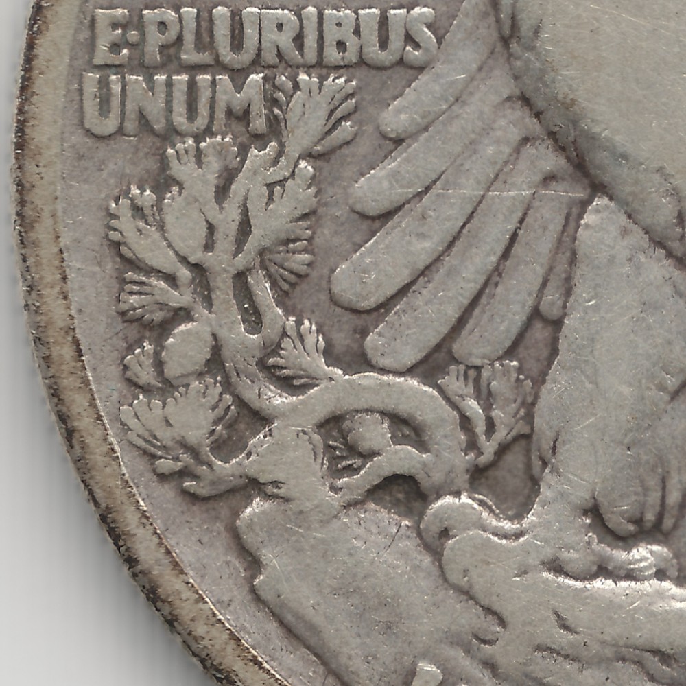 1916 D Walking Liberty Half Dollar, VG-VG+, scratched