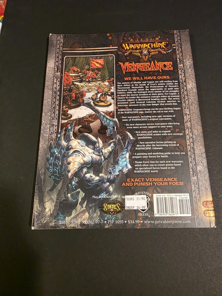 Warmachine: Vengeance Roleplaying Book ☆ Authentic ☆