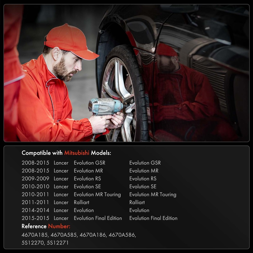 2Pcs Rear ABS Wheel Speed Sensor for Mitsubishi Lancer 2008-2015 Evolution Turbo