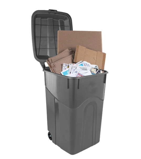 (2-Pack) Hyper Tough 45-Gallon Heavy-Duty Plastic Trash Can, Black